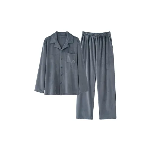 WANANNI Dark Gray Men's Pajama Sets WANANNI Темно-серый Мужские Пижамные Комплекты