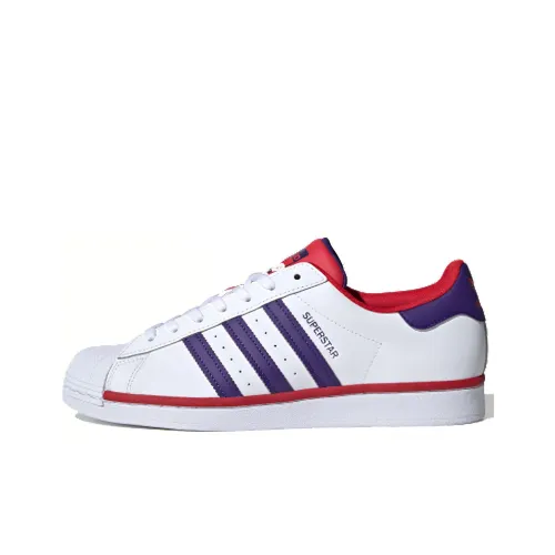 Adidas Originals SUPERSTAR LOW Топ Скейтборд Кроссовки Унисекс Белый Фуксия Красный