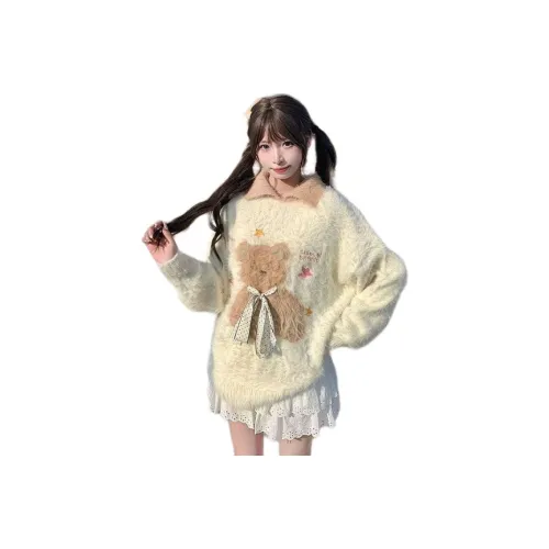 OURUOKE Абрикос Женский Трикотаж