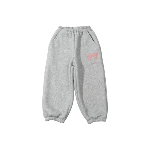 SHIBU Цвет Облако Мышка Бабочка Вышивка Утолщенный Интегрированный Бархат Тренировочные брюки Серый Предшкольные Тренировочные брюки