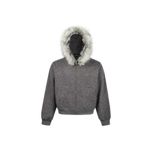 г TRE Меховой воротник кардиган унисекс