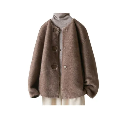 IHIMI Сосновая шишка Кофе Женские Бархатные куртки