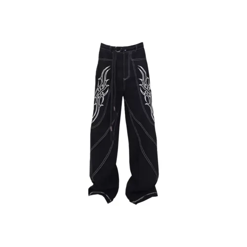 SNEIKLAU Черный Унисекс Джинсы