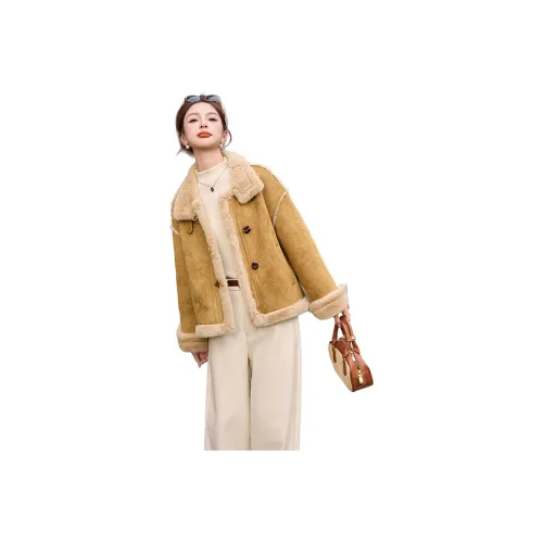 H YXIANG Бархат Feel Пальто Женское