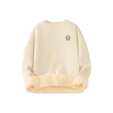 [Thickened и с флисовой подкладкой] Светлый бежевый (Tn Wilderness Лось Логотип на груди)