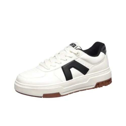 Anta Износостойкий и Легкий Низкий Топ Скейтборд Кроссовки Мужские Белый Черный