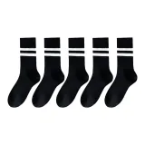 Чёрный Белый Двойная полоска 5