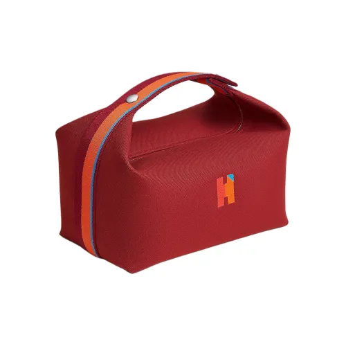 HERMES Невеста a Brac Хлопок Туалетная сумка Большая Женская HERMES Красная