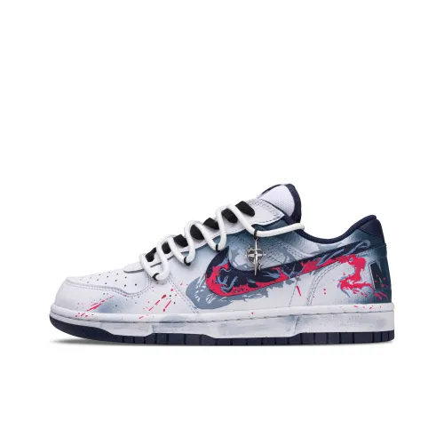 Nike BIG Темно-ночной Abyss Low Кроссовки для скейтбординга Унисекс Синий Фиолетовый