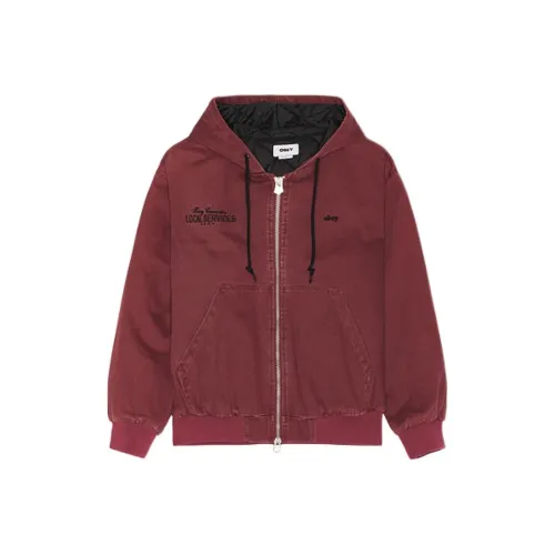 OBEY Бургунди Мужские пуховики