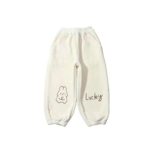 SHIBU Цвет Облако Мышка Принт Кролик Теплый бежевый Брюки Дошкольные Тренировочные брюки