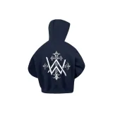 Темно-синий, синий, с флисовой подкладкой, потертый, крест