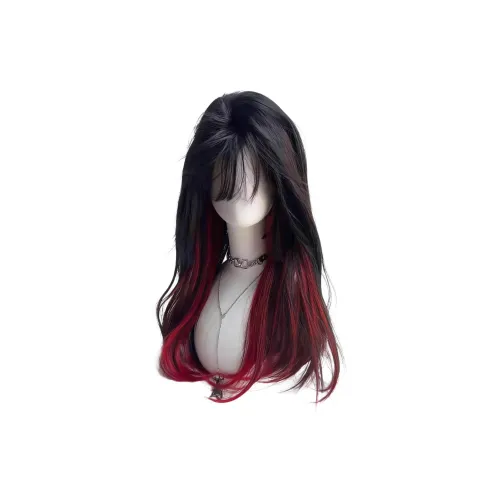 Gentle Welcome Черный Красный Омбре Принцесса Cut Длинные Прямые Волосы Перука для Женщин Готический Вдохновленный Полная Перука для Головы Комплект