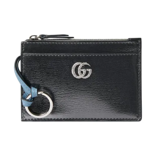 GUCCI GG Marmont Кожа Key Pouch Женская Серебряная Лакированная Кожа