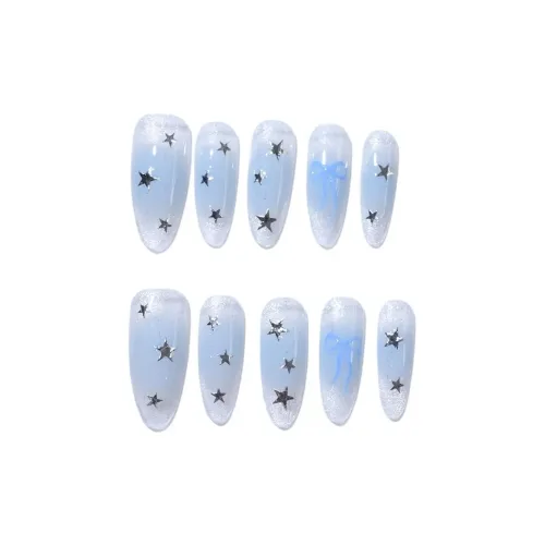 T Z Ледяной Прозрачный Синий Стеклянные Бусины Кошачий Глаз Фальшивая Погоня MID Длина Миндаль Аква-Синий Румяна Покрытие Звезды