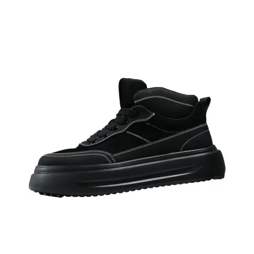 SENJIALUO Покрытие Устойчивое к истиранию Легкий Поддержка Увеличение Высоты MID Топ Скейтборд Кроссовки Мужские