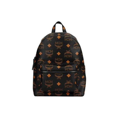 MCM Покрытый холст Рюкзак Средний Унисекс Черный