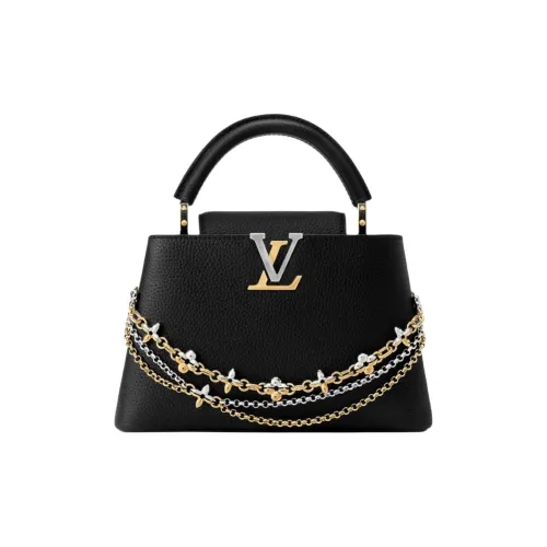 LOUIS VUITTON Capucines Toryong Кожа Одно плечо Сумка Женская Черная