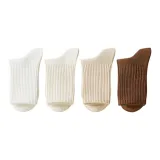 Высокий эластичный "Молочно-белый + Хаки + Светло-кофейный + Темно-кофейный"