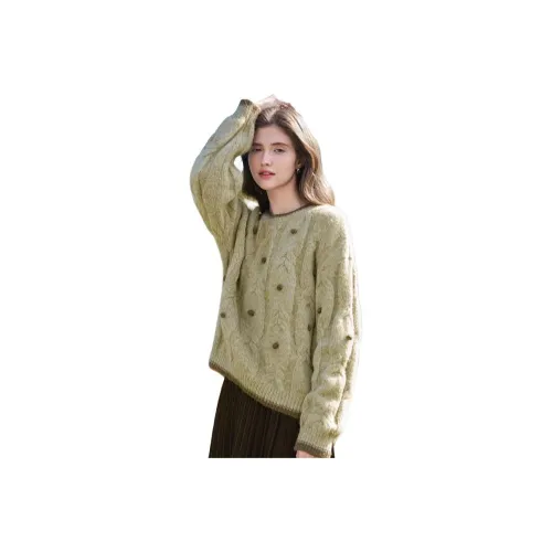 OURUOKE Горохово-зеленый Женский Трикотаж
