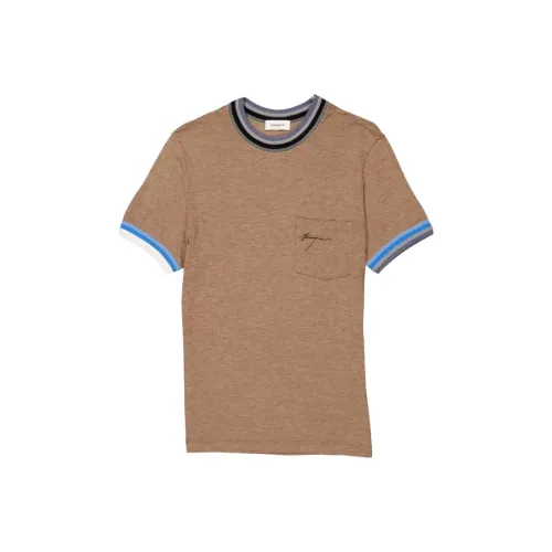 Ferragamo Хаки Мужские T-рубашки