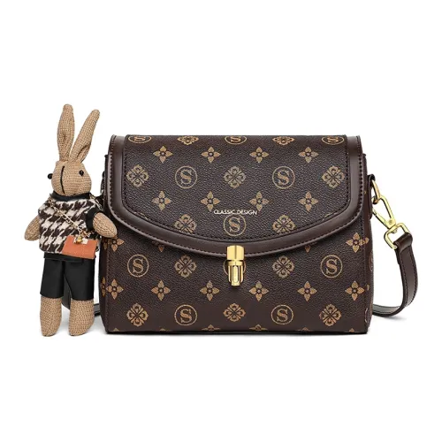 EBLAN Синтетическая кожа Сумка через плечо Стандартная Женская Кофейного цвета