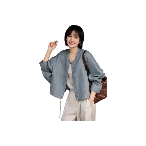 VENICEW Синий с V Бренд Наклейка Женские Короткие пальто