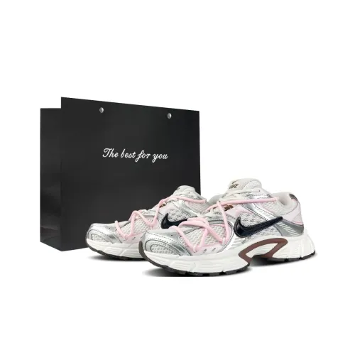 Nike V5 RNR Устойчивый к истиранию Дышащие Низкие Беговые кроссовки Женские Розовые Серебряные