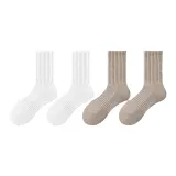 2 Белых + 2 Хаки [Термические шерстяные носки с эффектом согрева]