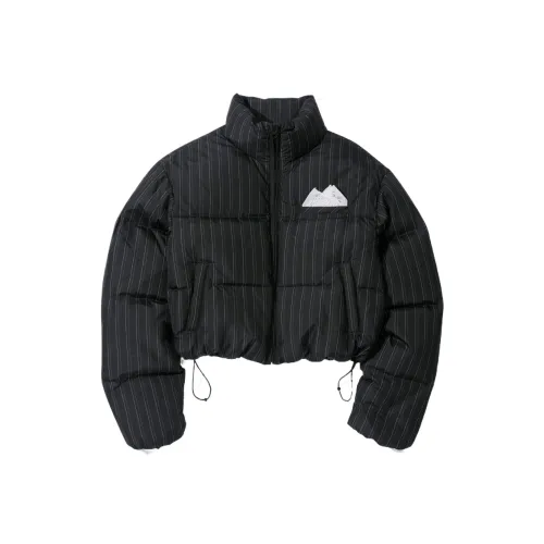 SCULPTOR So Demure Cropped Puffer Down Выцветший Черный Пуховик Женский