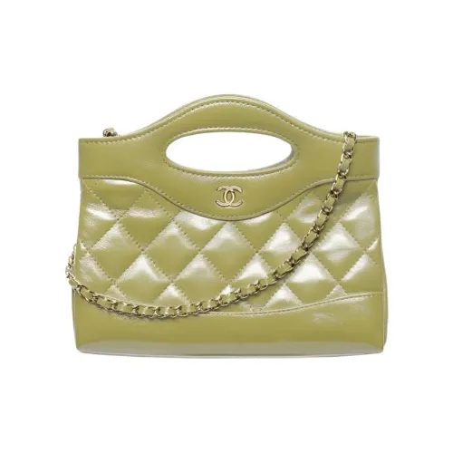 CHANEL Полированная овечья кожа одно плечо сумка женская хаки