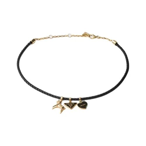 PRADA Кожа Ожерелья Женские Черный