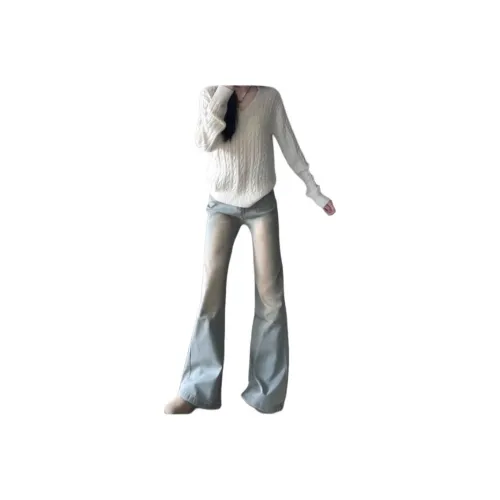 BAOMIKA Винтажные Светло-Серые Унисекс Джинсы