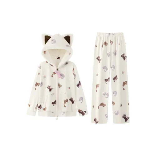 Gongdie Белый Женский Комплект Пижам