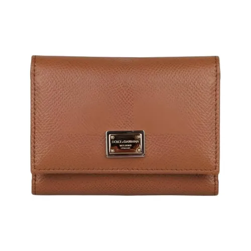 Dolce Gabbana Кошелек из коровьей кожи женский коричневый