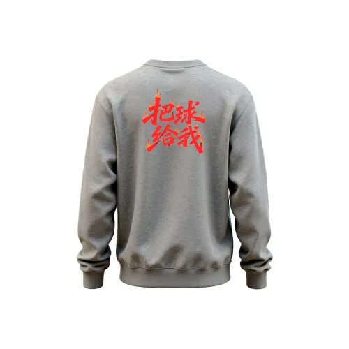 NBA Classic Свитшот Осенний Зимний Softfire Буква Дизайн Веселье С принтом Американский Базовый Casual Sports Универсальный Серый Унисекс