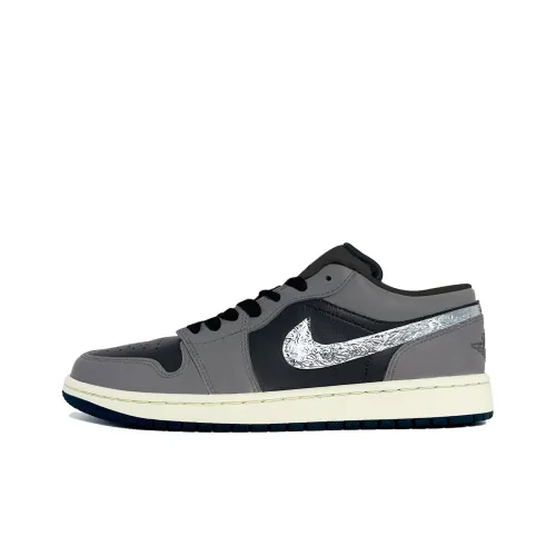 Jordan Air Jordan 1 Wind Erosion Marks Low Top Винтажные баскетбольные кроссовки Unisex Серый Черный