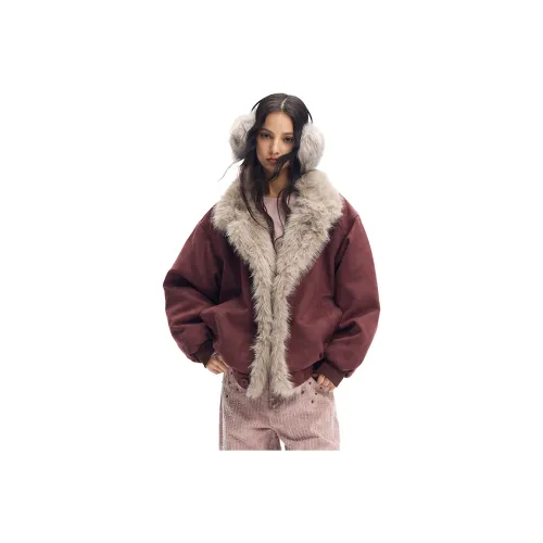 MONTVOO Темно-красный Унисекс Меховые изделия