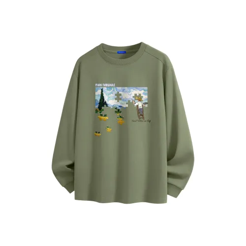 FAIRWHALE Весенний Осенний Длинный Рукав Т-Рубашка Мужская