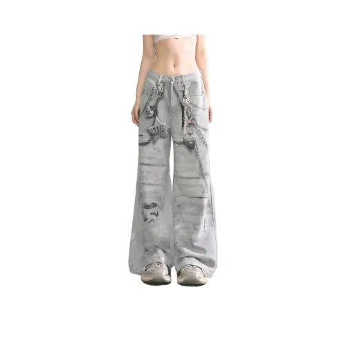 COVER TIME Светло-серые Женские Джинсы