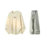 Экрю + Желтый Грязь Джинсы с Флисовой Подкладкой