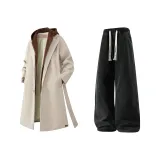 Абрикос + Черный Джинсы с флисовой подкладкой