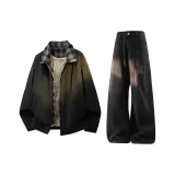 Чёрное пальто + чёрные штаны