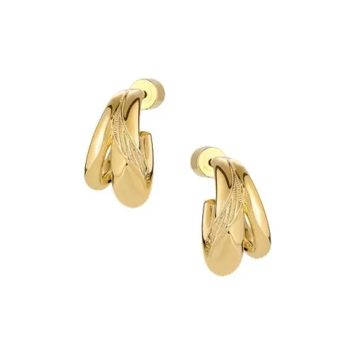 Retro Chic Brass Gold Plated Лист Серьги Женские