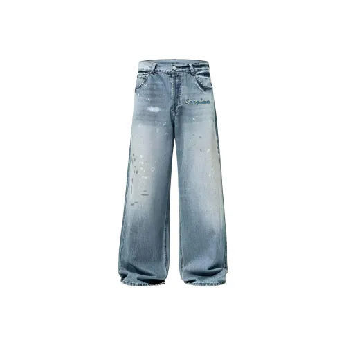 Songlan Синий Унисекс Джинсы