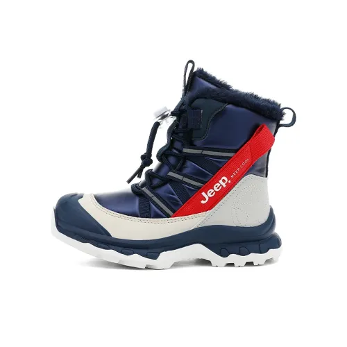 Jeep Анти-KICK Износостойкие Водонепроницаемые Термостойкие Противоскользящие Высокие Снежные Ботинки для Детей