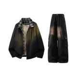 Чёрное пальто + чёрные штаны