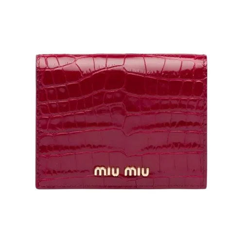MIU MIU Кожа Кошелек Мини Женский Камень Красный