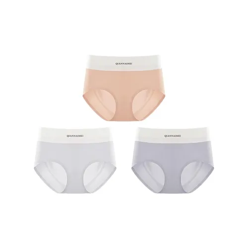 QIANNAIMEI Миндаль Оболочка + Pasture Green + Стально-серый Синий Женские Трусики-бикини