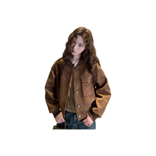 VENICEW Коричневый с VN Brand Sticker Женские Куртки